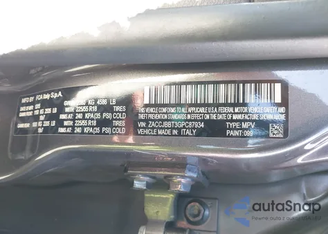 2016 Jeep Renegade Justice из США, поврежденный, VIN ZACCJBBT3GPC87934